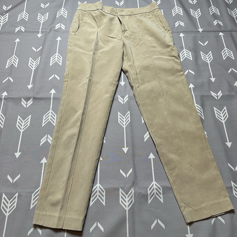Vince Tan Cotton Chino Khaki Ankle Dress Pants Women's Sz 2 Straight‎ Stretch